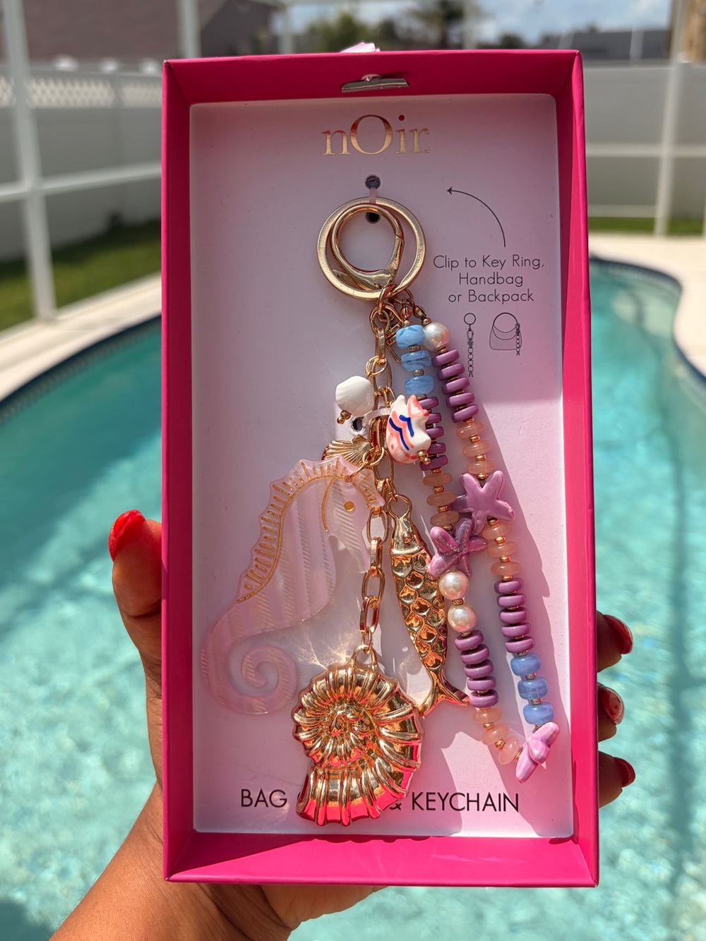 Seashell Seahorse Keychain & Bag Charm